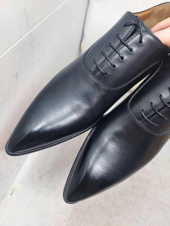CHRISTIAN LOUBOUTIN MENS Pelvis Black Pointed Toe Lace Up Oxford Shoe main image 4